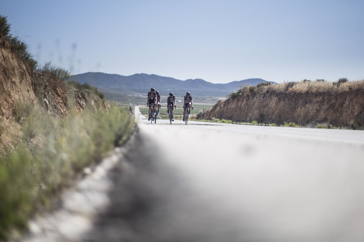 The Giant-Alpecin quartet enjoy a flat road