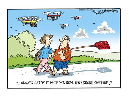 Political cartoon drones