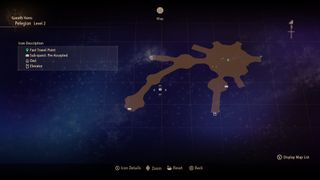 Tales of Arise - a map of Pelegion level 2 showing an owl marker in the southwest offshoot of the map.