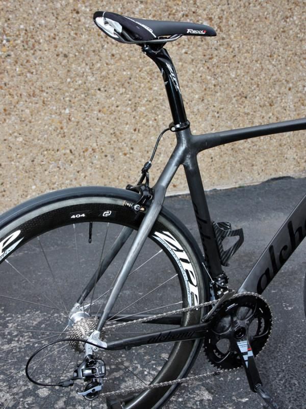 The rear end of Alchemy's new aero bikes continues on with its existing seat and chain stays.