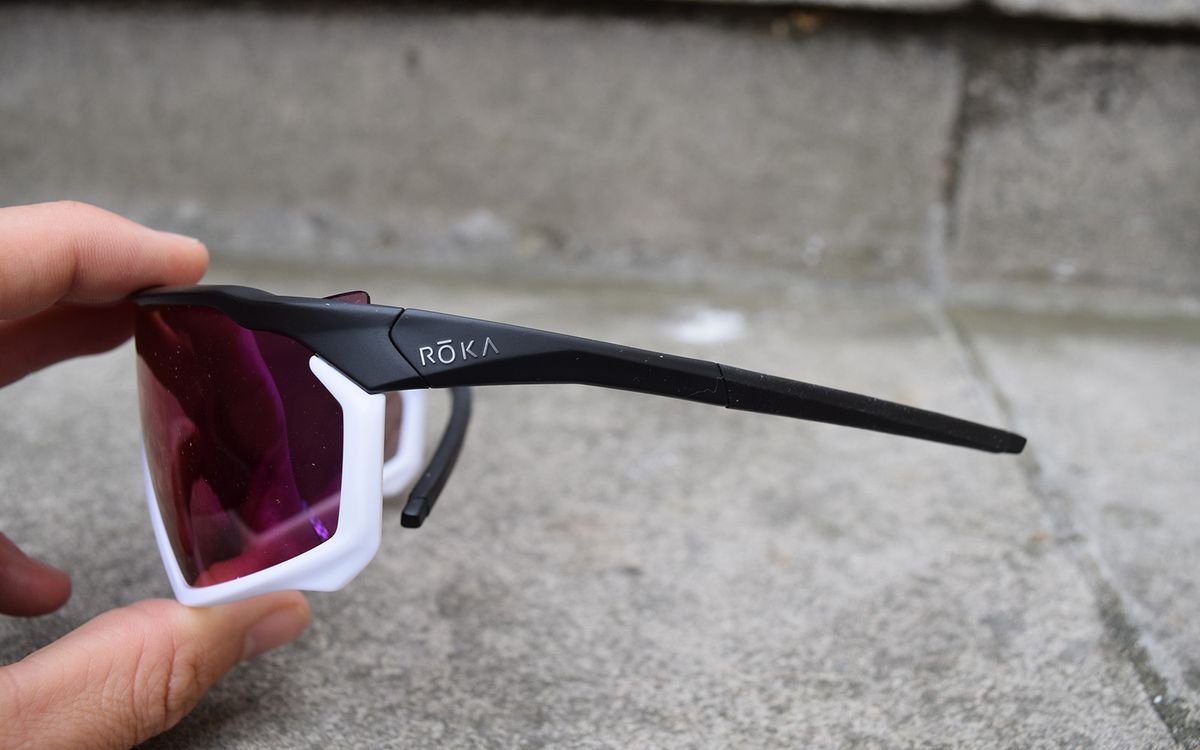 The sunglasses feature low profile arms