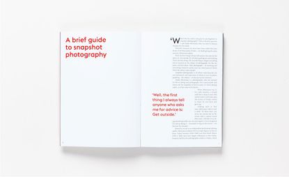 Open book titled "How I Take Photographs" with only text on both pages.