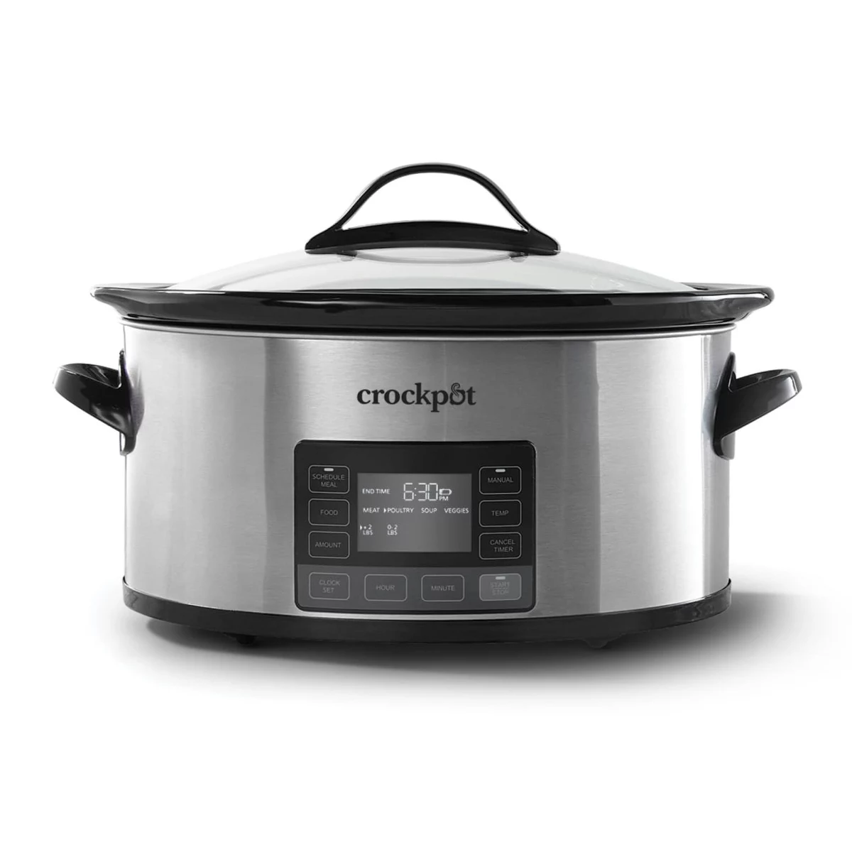 Crock-Pot 6qt Mytime Technology Programmable Slow Cooker - Stainless Steel: 10 Settings, Auto Keep Warm, Dishwasher-Safe