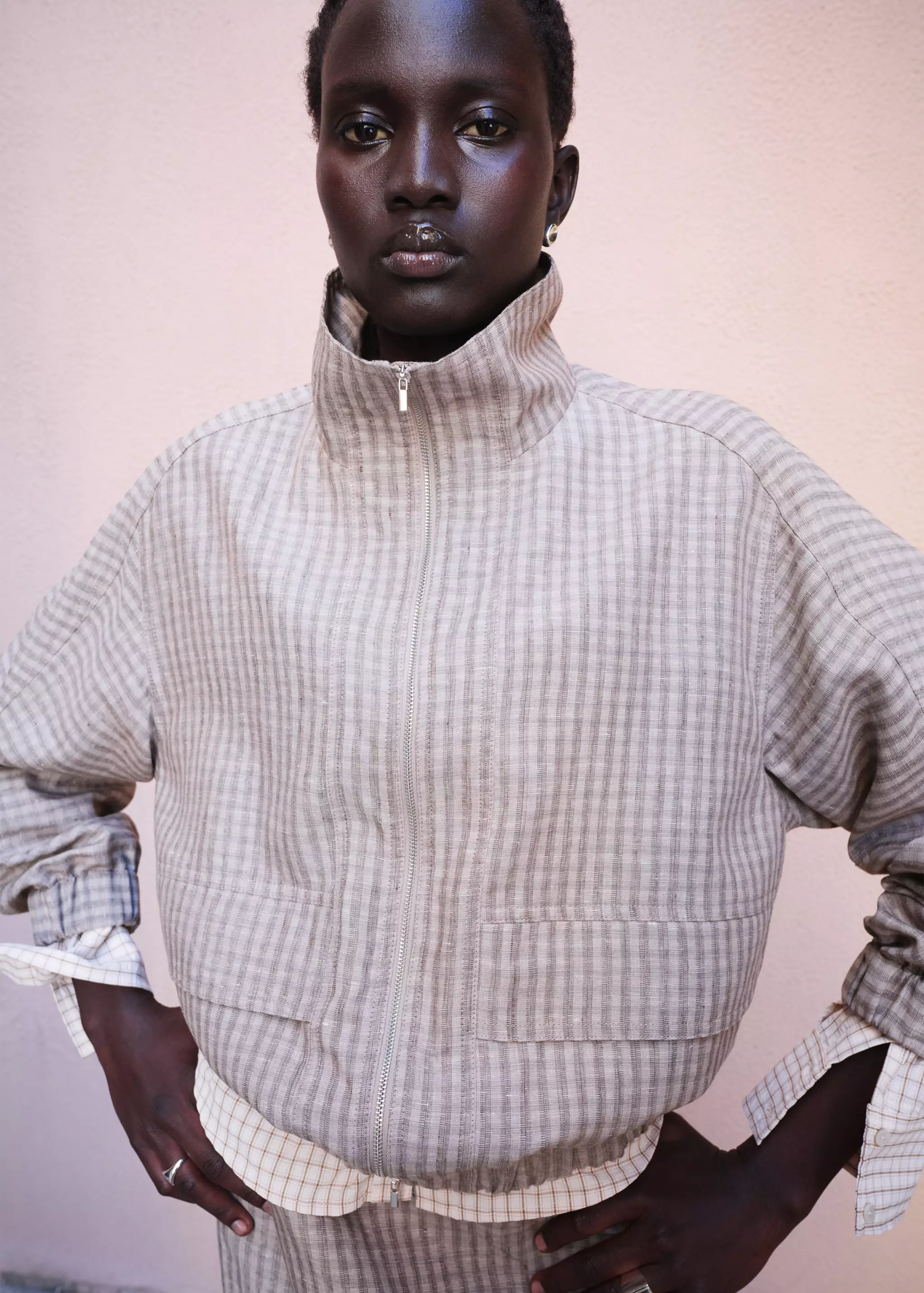 Checked Bomber Jacket - Women | Mango United Kingdom