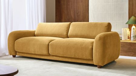 Habitat Casper Fabric 3 Seater Sofa - Camel