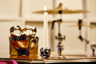 travis barker skull candlestick