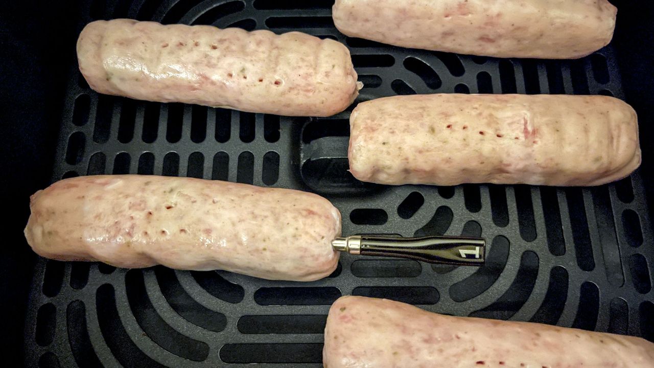 CHEF iQ smart thermometer cooking sausages