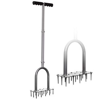 Walensee Lawn Aerator Spike Metal Manual Dethatching Soil Aerating Lawn With 15 Iron Spikes, Pre-Assembled Grass Aerator Tools for Yard, Lawn Aeration, Garden Tool, Revives Lawn Health, Patent Pending