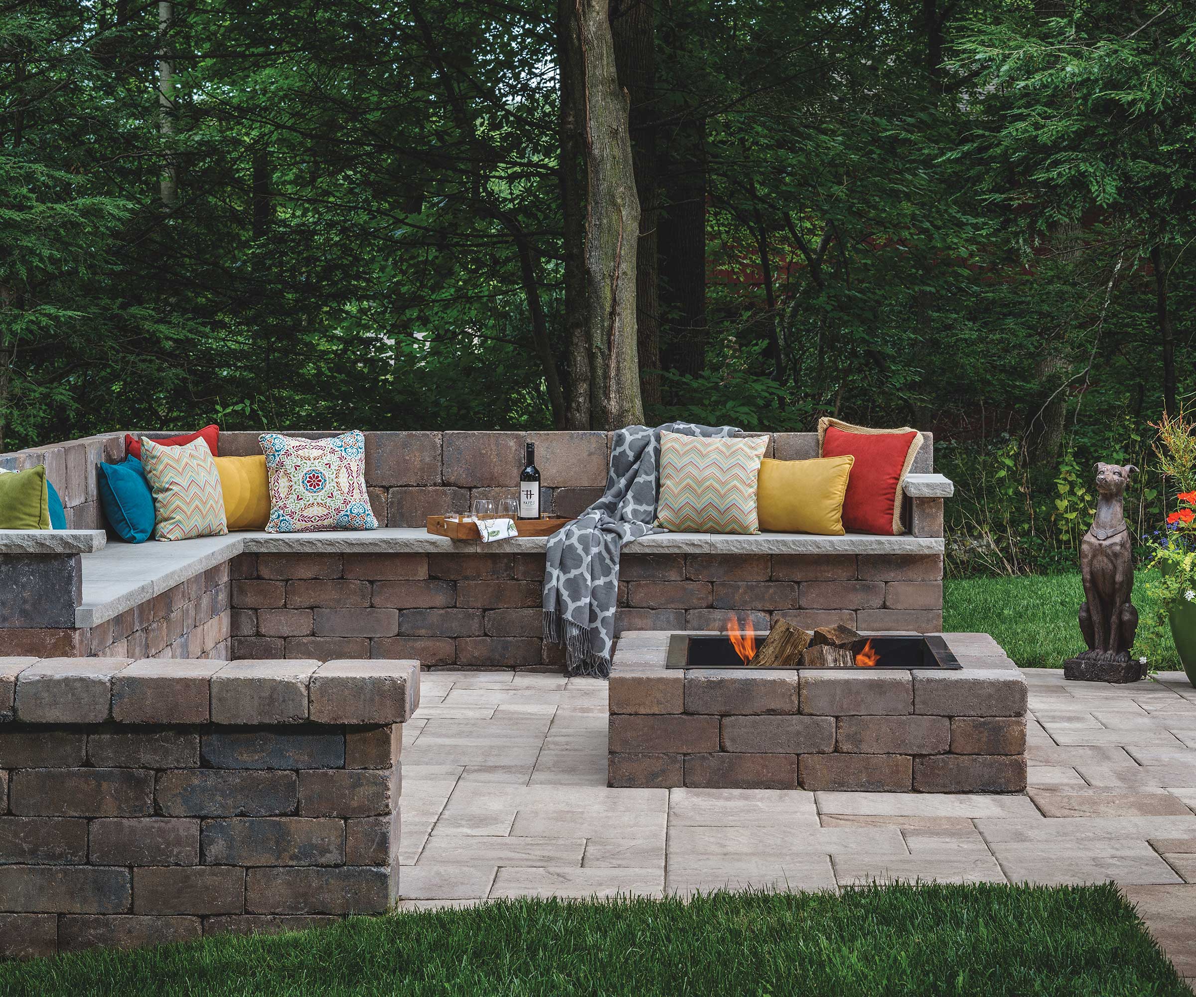 Belgard patio with fire pit