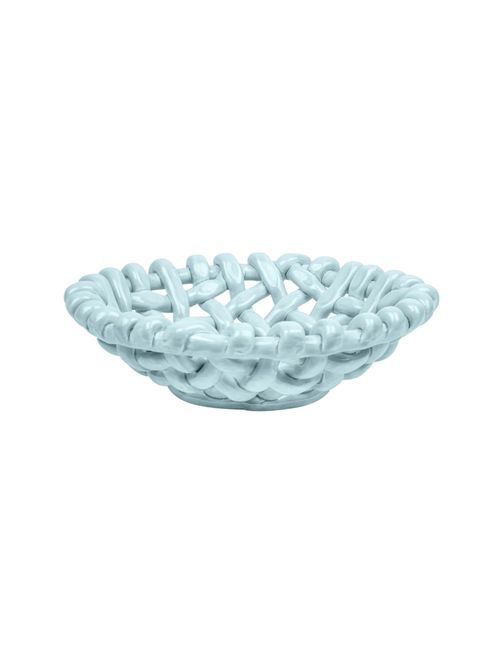 Sky Blue Basketweave Bowl