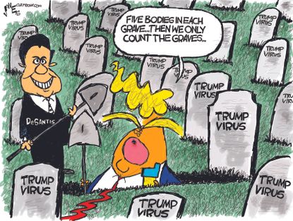 Political Cartoon U.S. Trump Florida Desantis coronavirus