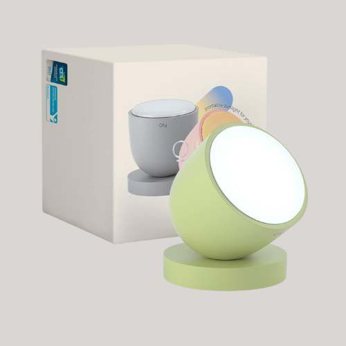 Olly Light Therapy Lamp. Daily Sunlight to Sleep Well, Day Night, Uv-Free, Rechargeable and Portable, 2step Brightness Mode, 25minutes Automatic Timer (day-Mellow Lime)