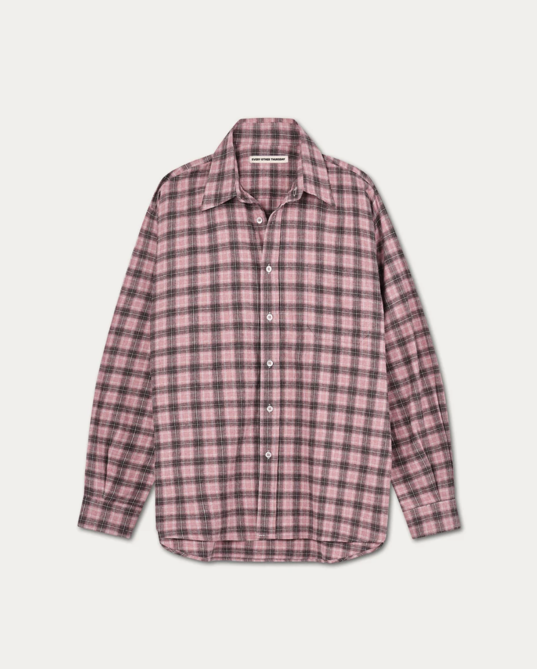 Every Other Thursday, Relaxed Flannel Shirt in Brushed Plaid - Green / X-Small