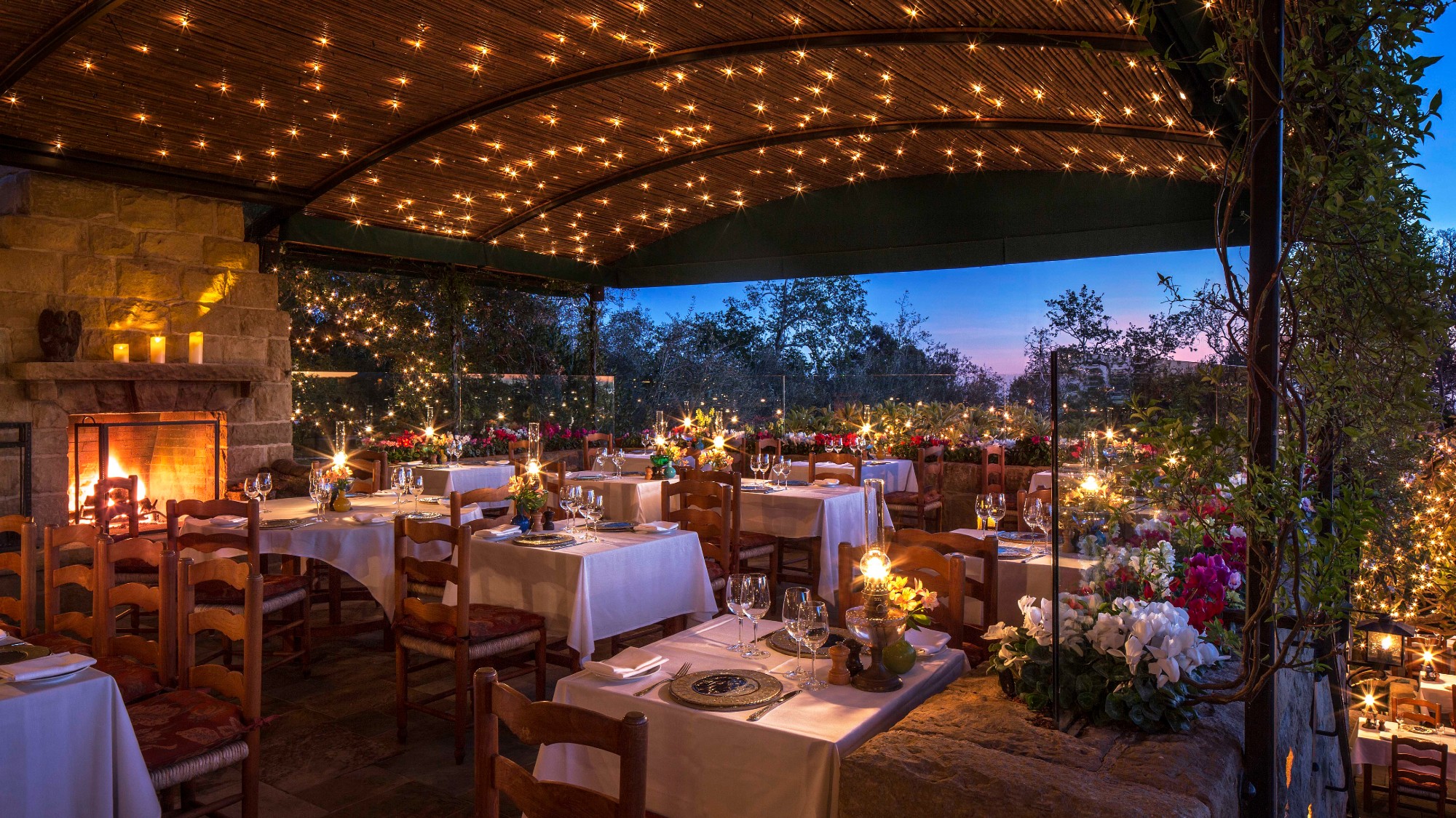 The terrace at the San Ysidro Ranch&amp;rsquo;s Stonehouse restaurant