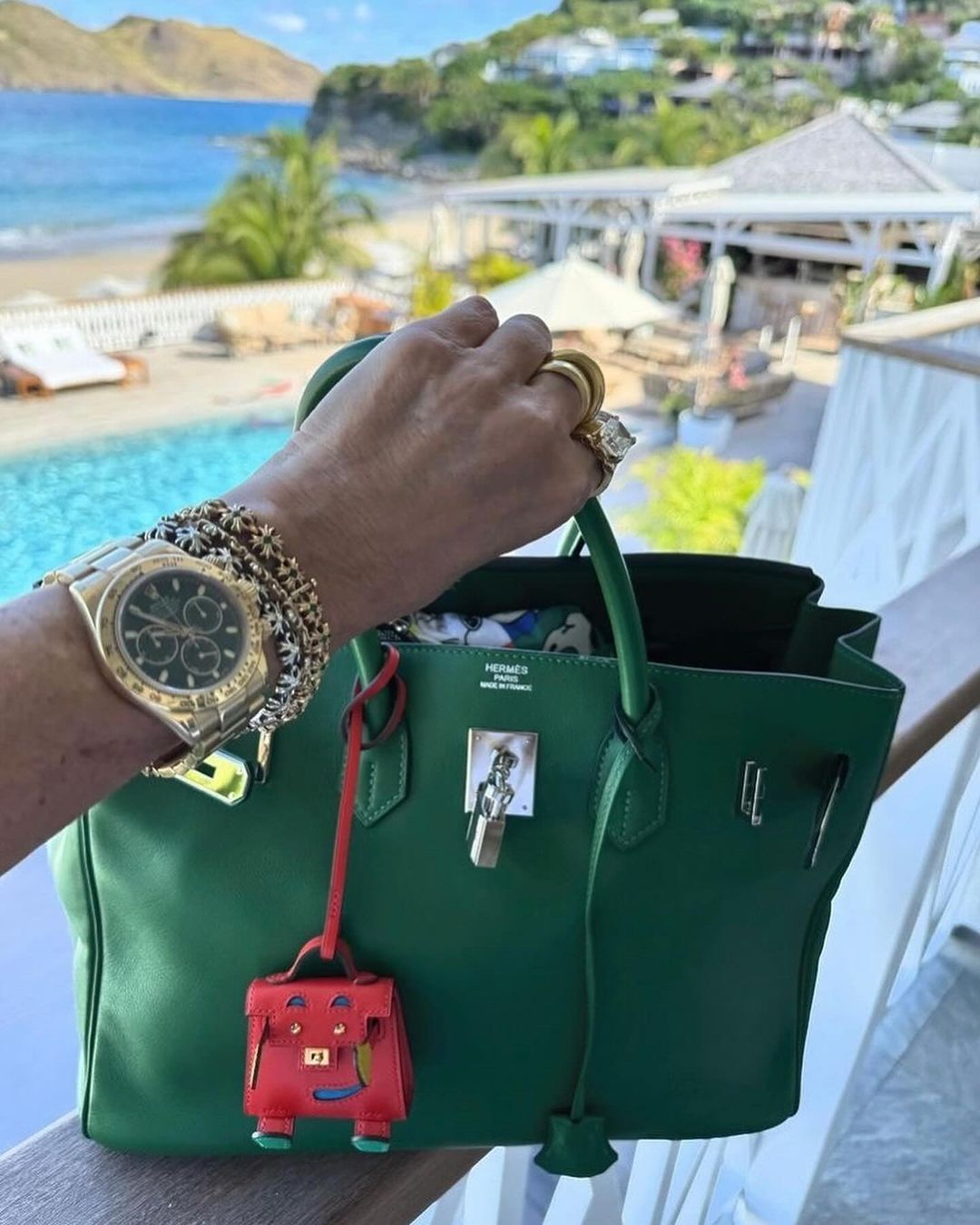 Porte-clés Hermès En Cuir - Motif Bateau/Yacht - Boîte Incluse - Occasion Très Bon état