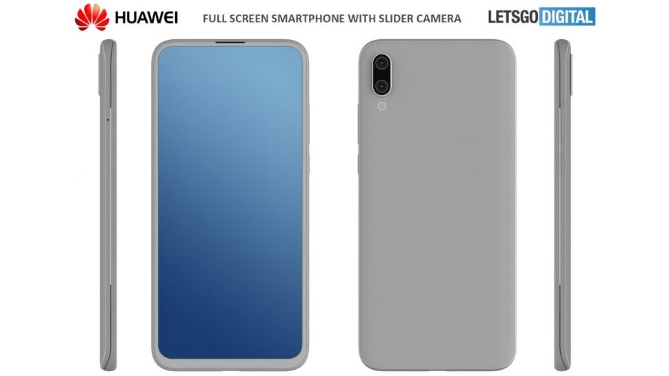 This phone is almost all screen but with sizable side bezels. Image credit: WIPO / LetsGoDigital