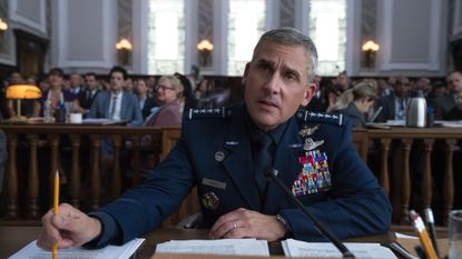 Steve Carell as General Mark R. Naird in Netflix&#039;s show &#039;Space Force&#039;