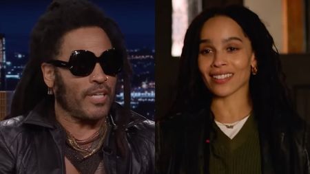 Side by side of Lenny Kravitz and Zoe Kravitz.