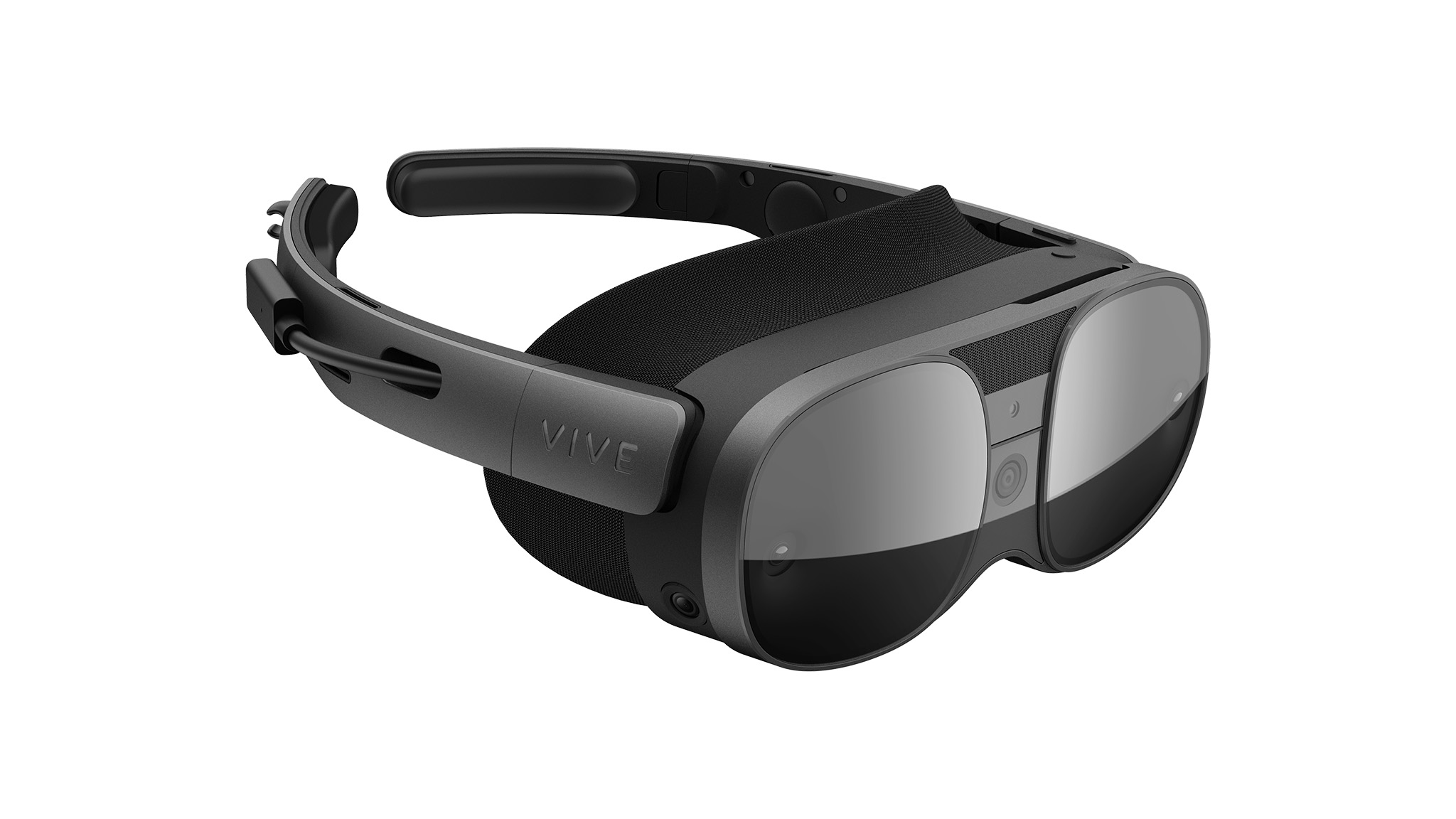 HTC Vive XR Elite product render showing the glasses head strap