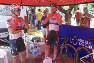 Evenepoel and Jakobsen on stage 2 of the Vuelta a San Juan