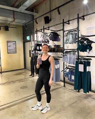 Senior Health Editor Ally Head at the Barry's Studio in Soho testing the new lululemon Glow Up range