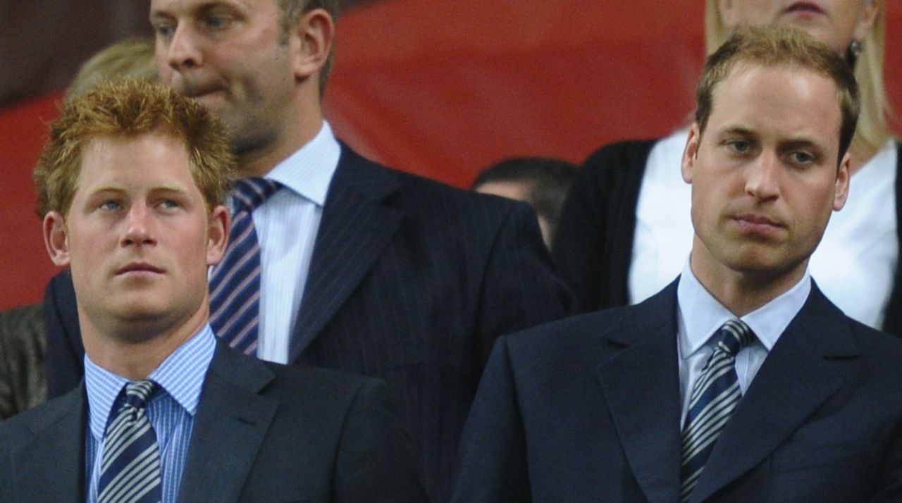 Prince William and Prince Harry attend the 2010 World Cup group C first round football match between England and Algeria on June 18, 2010 at Green Point stadium in Cape Town.