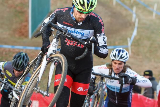 Townsend flanked by Joachim Parbo, former Danish Cyclocross Champion (left), and Clark (right)