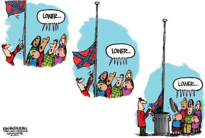Editorial cartoon Confederate flag