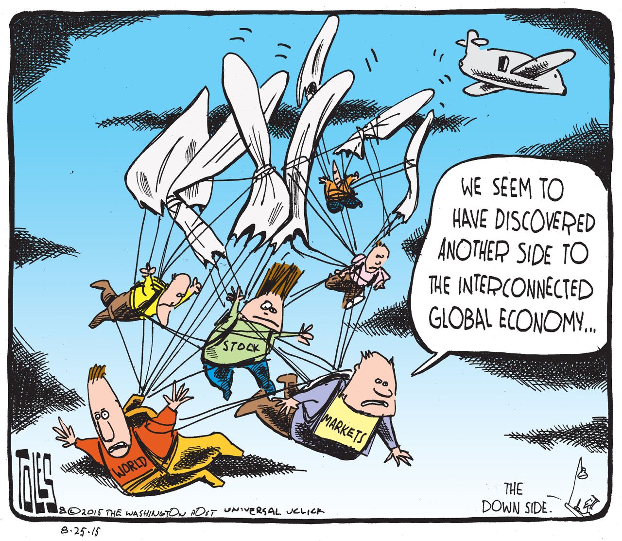 Editorial cartoon World Stock Market Crash Global Economy