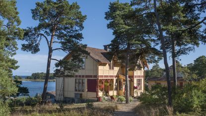 Swedish traditional summer home on an island