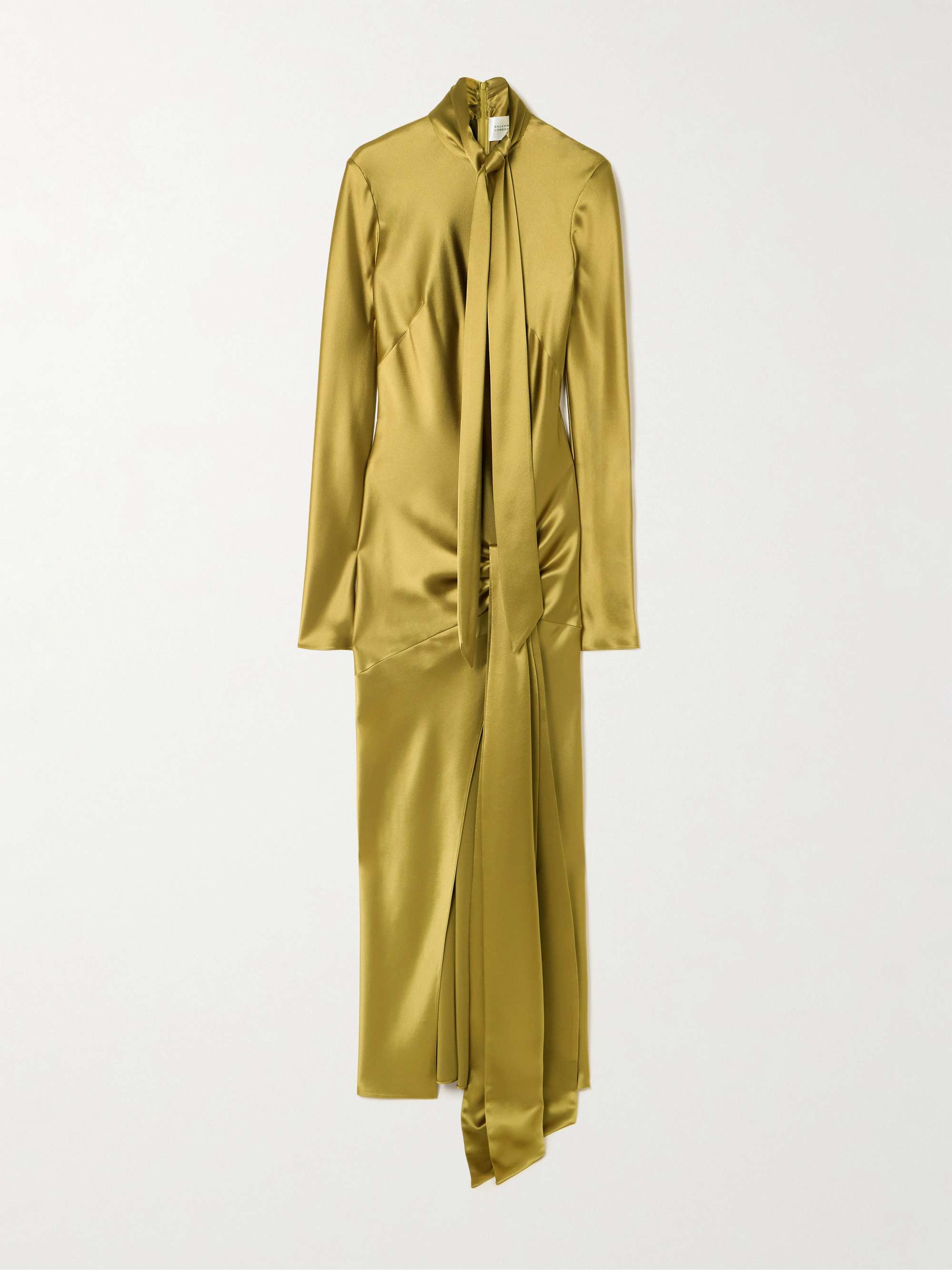 Emilie Tie-Detailed Satin Gown