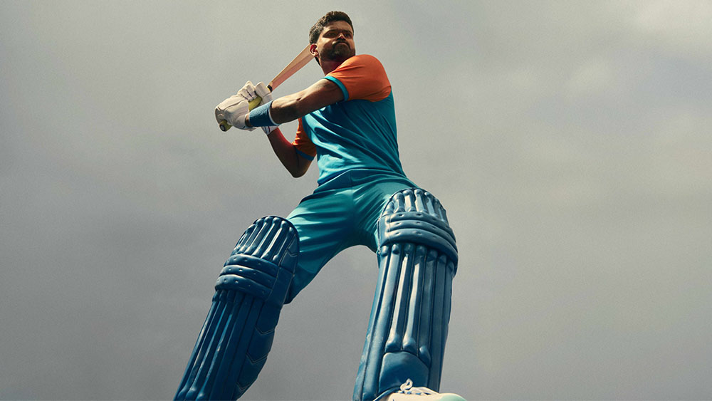 Image of cricket player Shreyas Iyer batting from Nike Why Do it? brand campaign
