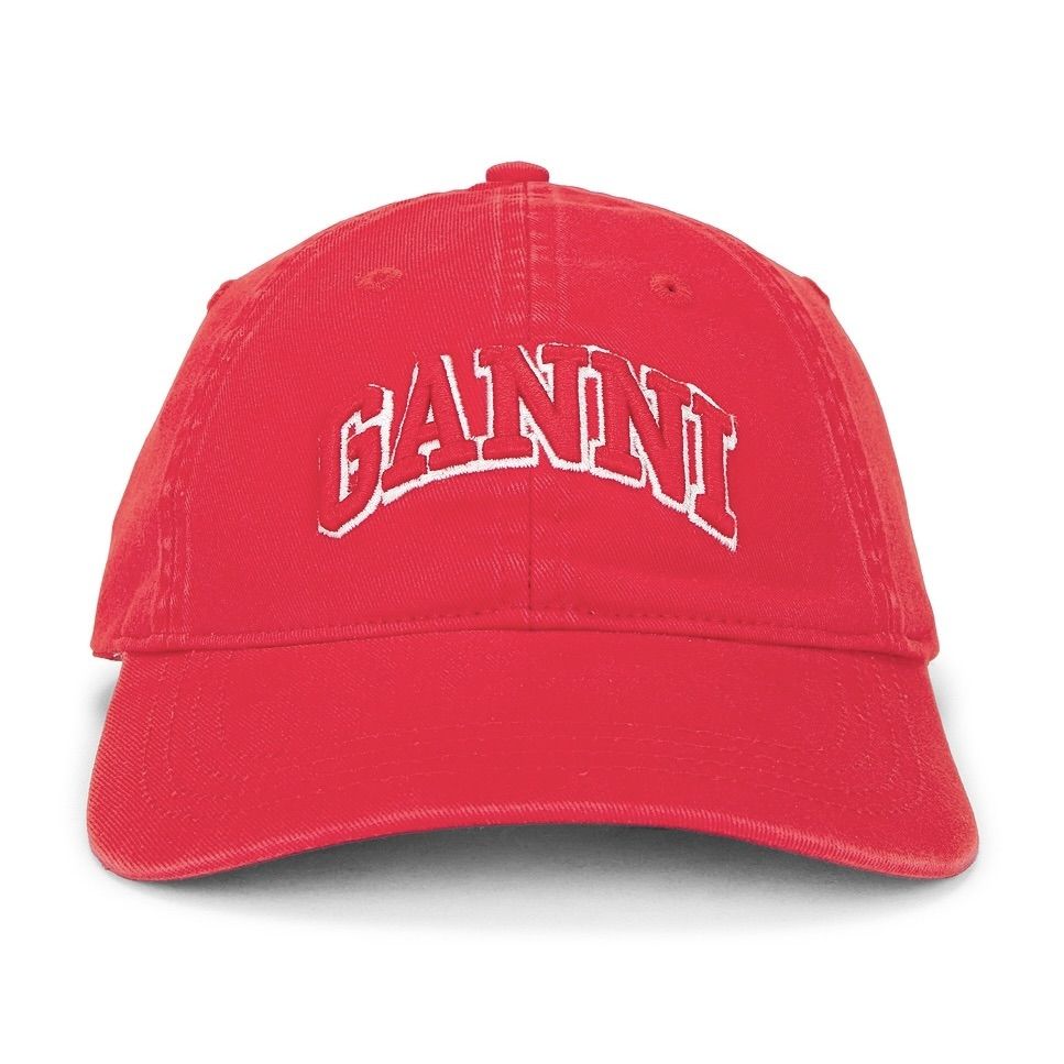 Ganni red baseball hat