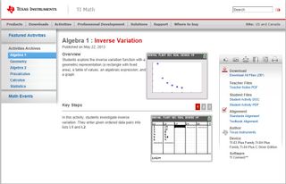 TI Math algebra screenshot