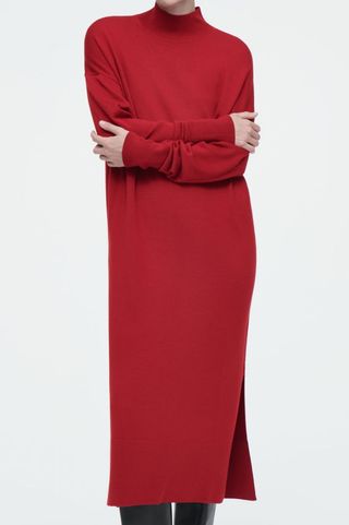 Cos Merino Wool Red Dress