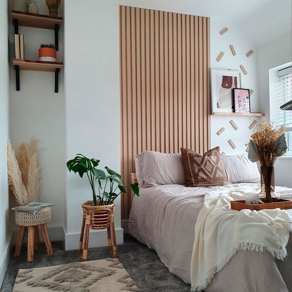 Homeowner creates stunning wood panelling feature wall on a budget