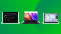 Three of the best laptops for animation on a green background