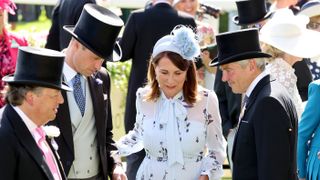 Sir Francis Brooke, Prince William, Prince of Wales, Carole Middleton and Michael Middleton attend day two of Royal Ascot 2024 at Ascot Racecourse on June 19, 2024