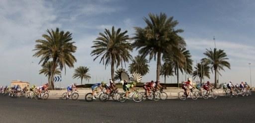 The peloton in action during stage 4 at the Tour of Qatar.