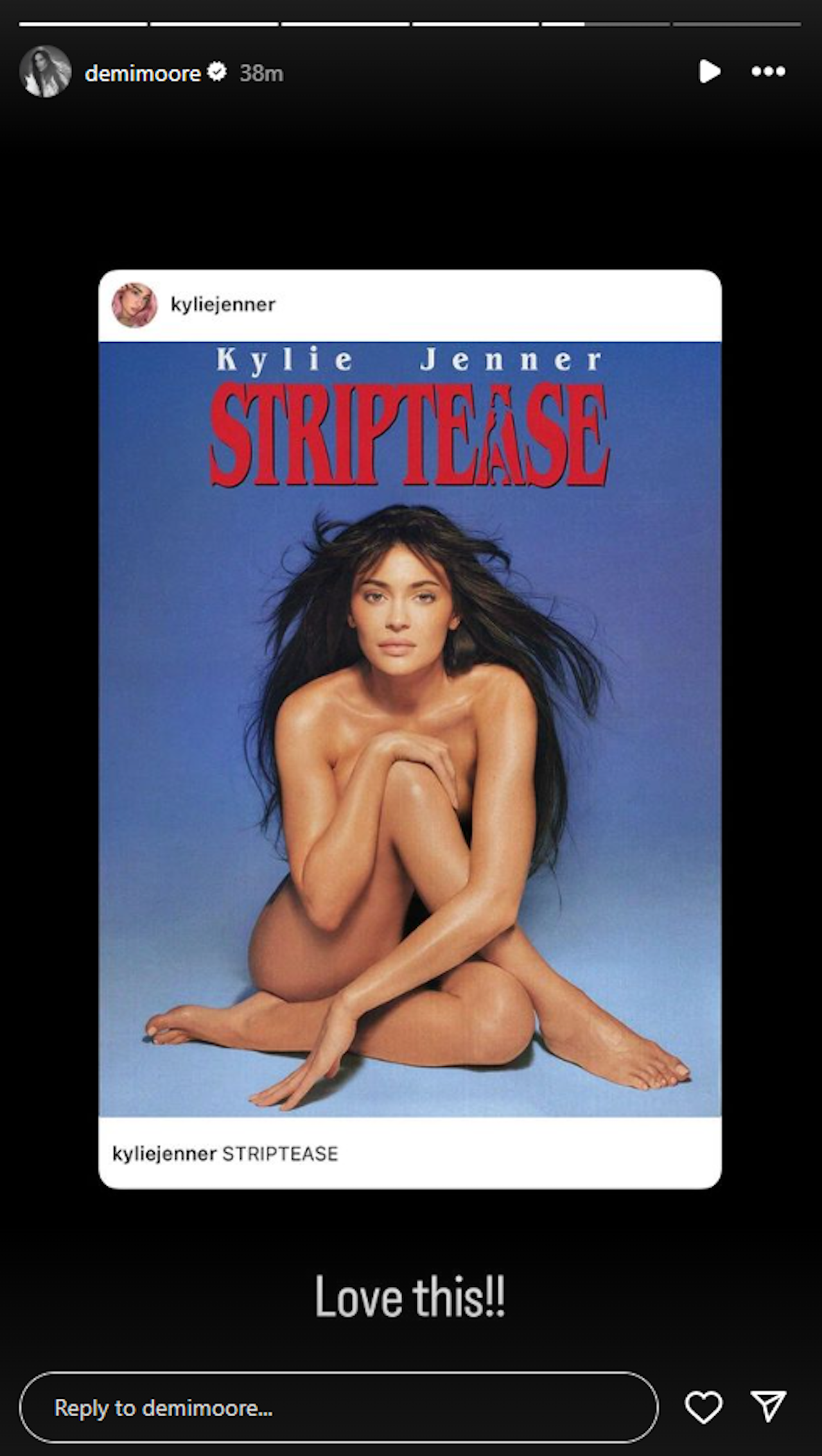 After Kylie Jenner Stunningly Channeled Demi Morre's Iconic Striptease Poster, The Actress Responded