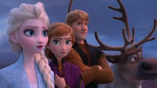 Elsa, Anna, Kristoff and Sven in Frozen 2.