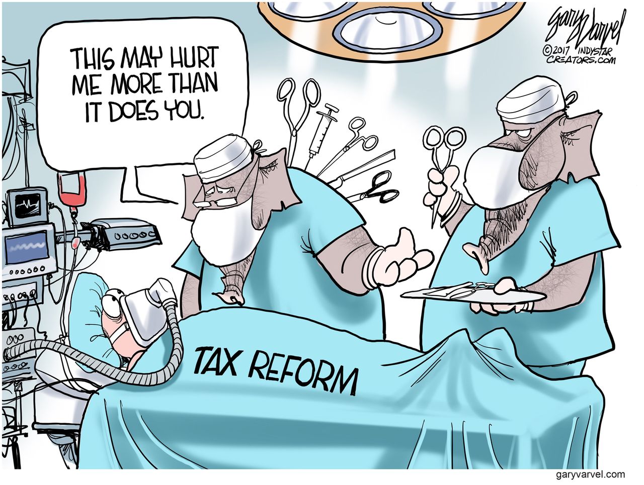 Political cartoon U.S. GOP tax reform