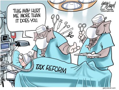 Political cartoon U.S. GOP tax reform