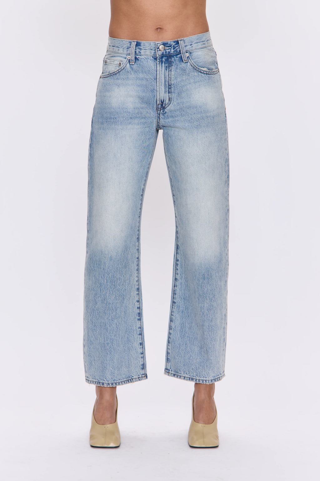 Pistola Lexi Mid Rise Bowed Straight Jean