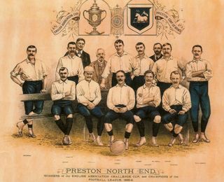 An artistic representation of Preston North End's double-winning team of 1888/89