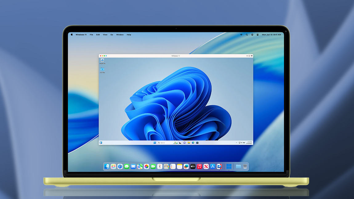 Parallels Desktop mockup on MacBook Neo