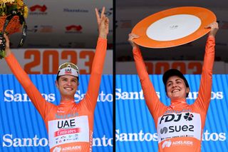 Jay Vine (UAE Team Emirates) and Grace Brown (FDJ SUEZ) claimed the race wins and the ochre jersey of the leader at the 2023 Tour Down Under