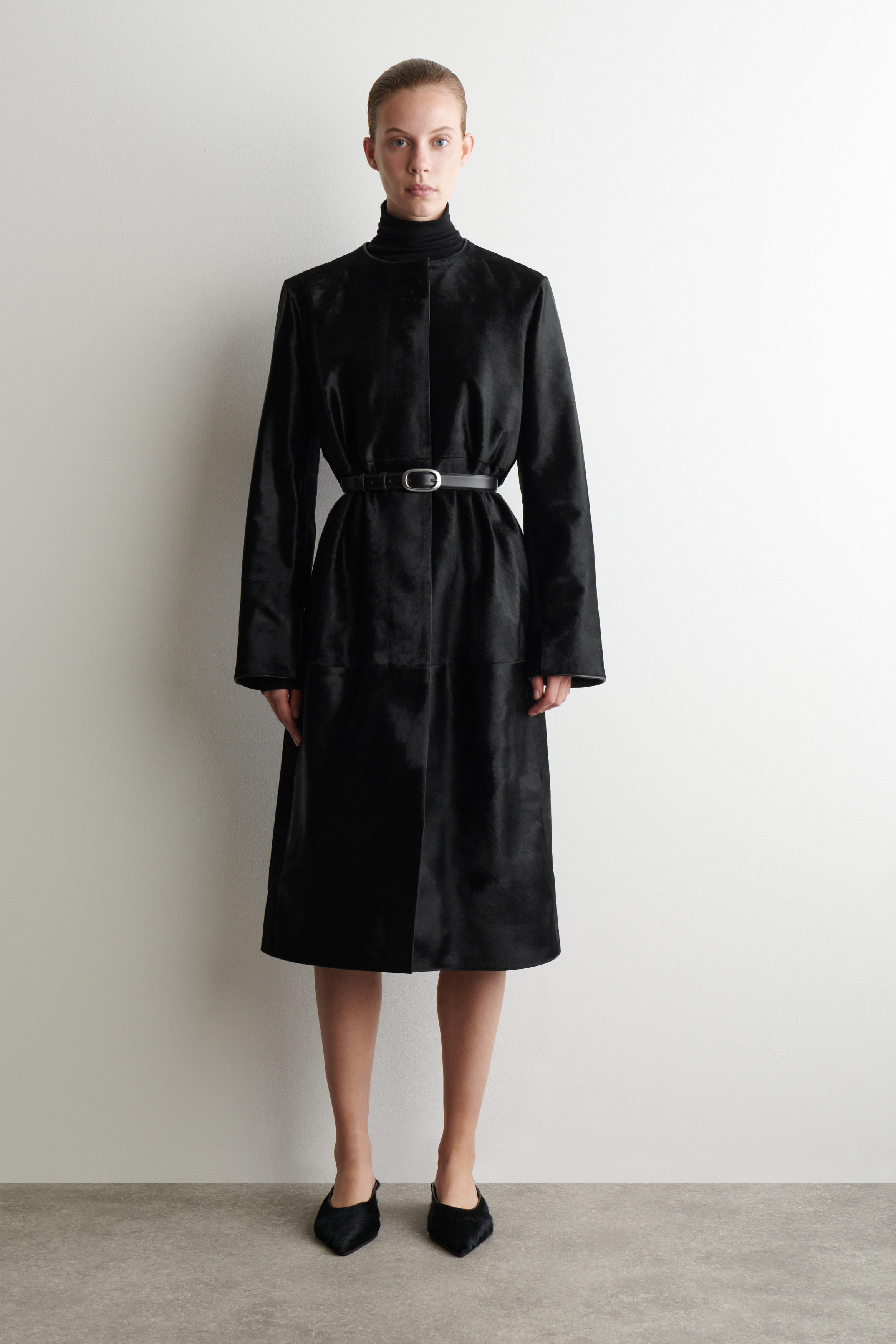 Pony-Hair Leather Coat