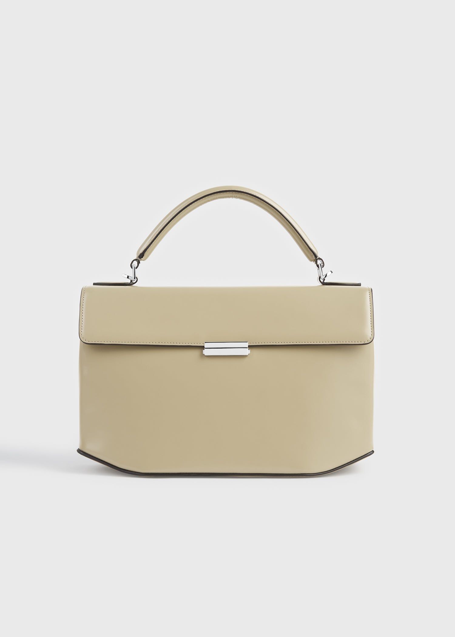 Clip Polished-Leather Top Handle Cashew - One Size
