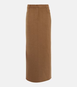 Malvo Wool-Blend Maxi Skirt